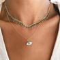 Gold Evil Eye Eyelash Sterling Silver Gold Vermeil Necklace, Image 2 of 3