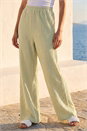 Light Khaki Dusk Textured Wide Leg Stretch Trouser, Image 2 of 5