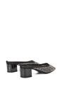 Black XY LONDON Black 'Brooklyn' Square Toe Court Shoe Mule Block Heels With Crystal Mesh, Image 4 of 6