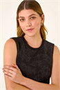 Black Textured Trim Detail Stretch Dress , Image 4 of 5