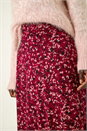 Wine Confetti Print Stretch Midi Skirt, Image 5 of 5