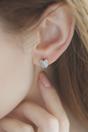 Silver Sterling Silver CZ Owl Studs, Image 2 of 3