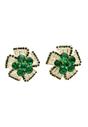 Green AVANT-GARDE PARIS Green Diva Collection Columbine Studs, Image 1 of 5