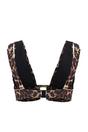 Multi Leopard Print Hardware Detail Triangle Bikini Top with Wide Straps, Image 3 of 4