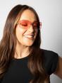 Pink Frameless Square Sunglasses in Pink, Image 6 of 6