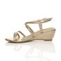 Gold Mid Wedge Heel Crossed Straps Sandals, Image 3 of 6