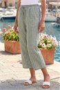 KHAKI Petite Stripe Cropped Wide Leg Trouser , Image 2 of 4