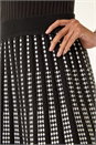 Black Geometric Knit Mini Skater Skirt, Image 5 of 5