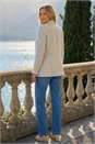 Blue Boucle Frayed Edge Jacket , Image 3 of 4