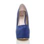 Royal Blue AJVANI Royal Blue High Heel Platform Court Shoes, Image 5 of 5