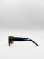 Orange 70's Navigator Sunglasses With Orange Lenses, Image 3 of 4