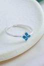 Blue Sterling Silver Turquoise Floral Ring, Image 3 of 3