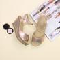 Rose Gold AJVANI Rose Gold High Wedge Heel Ankle Strap Cork Sandals, Image 4 of 6