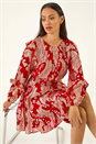 Red Dusk Foil Paisley Dress, Image 2 of 5