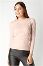 Pink Long Sleeve Embellished Jumper, Image 1 of 4