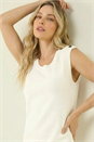 Ivory  Dusk Contrast Knit Fluted Hem Dress, Image 5 of 5