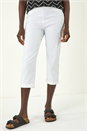 White Turn Up Stretch Cargo Trousers, Image 4 of 5
