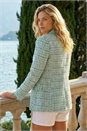 Green Check Frayed Edge Boucle Button Jacket, Image 3 of 4