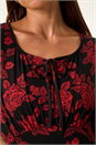 Red Petite Floral Stretch Midi Dress, Image 5 of 5