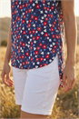 Red Floral Puff Print Textured Shirt, Image 4 of 4