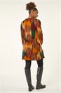 Copper Abstract Side Buttoned Dress, Image 3 of 5
