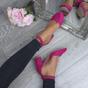 Fuchsia AJVANI Fuchsia Mid Block Heel Ankle Strap 2 Part Heels, Image 5 of 6