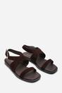 Dark Brown Where's That From Dark Brown Canopy Cross Over Strap Sandal, Image 4 of 7