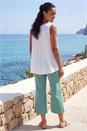 Ivory  Embroidered Tie Neck Vest Top, Image 3 of 4