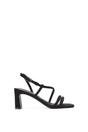 Black Strappy Slingback Mid Block Heel Sandals With Square Toe, Image 1 of 6