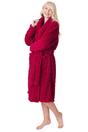 Burgundy Camille Lingerie Burgundy Supersoft Fleece Jaquard Bathrobe, Image 2 of 5