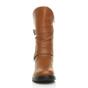 Tan Low Wedge Heel Comfort Calf Biker Boots, Image 6 of 6