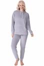 Grey Camille Lingerie Grey Supersoft Velour Loungewear Pyjama Set, Image 1 of 5