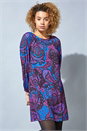 Magenta Paisley Print Swing Dress, Image 1 of 5