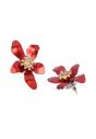 Red AVANT-GARDE PARIS Red Floral Stud Earrings, Image 3 of 5
