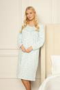 Mint Camille Lingerie Mint Jersey Long Sleeve Floral Print Nightdress, Image 2 of 5