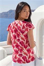 Red Petite Floral Frill Sleeve Blouse, Image 3 of 4