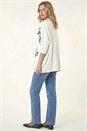Ivory  Leaf Embroidered Knit Jumper, Image 3 of 4
