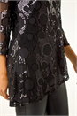 Black Circle Sequin Asymmetric Top, Image 5 of 5