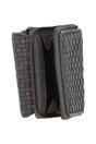 Dark Grey Vintage Woven Leather 7 Card Purse, Image 1 of 4