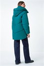 Teal Oversized Padded Coat, Image 3 of 7