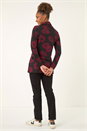 Red Cowl Neck Buttoned Top, Image 3 of 5