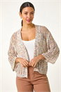 Multi  Stitch Detail Knit Cardigan, Image 4 of 5