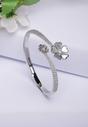 Silver Diva Dainty Flower Cuff Bracelet, Image 2 of 5