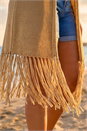Stone Curve Crochet Knit Tassel Cardigan, Image 4 of 4