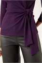 Purple Textured Asymmetric Wrap Top, Image 5 of 5