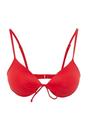 Red WOVCOR Red Bow Detail Padded Balconette Bikini Top, Image 3 of 5