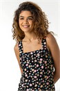 Pink Floral Wide Strap Midi Dress, Image 4 of 5