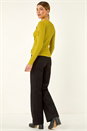 Lime Ruffle Buttoned Knit Top, Image 3 of 5