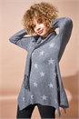 Light-grey Star Print Knitted Tunic with Tassel Scarf, Image 1 of 4