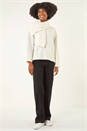 Ivory  Wrap Neck Knit Jumper, Image 3 of 6